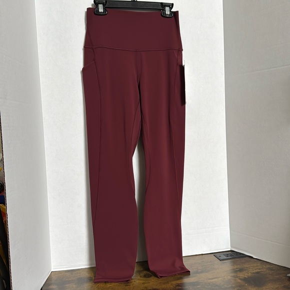 Lululemon Leggings Align HR Pant 25” Pockets Size 4 Red Merlot RDMR NEW - Picture 1 of 7